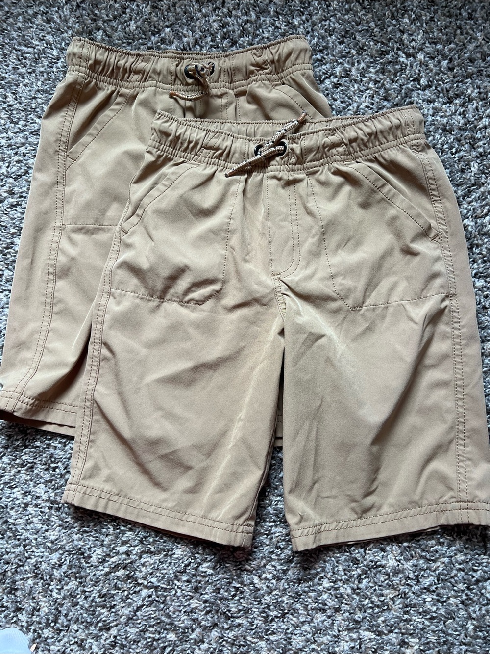 TWO PACK Boys size 7 Casual Drawstring Shorts in Tan
